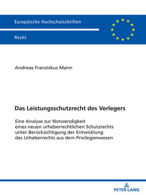 cover image of Das Leistungsschutzrecht des Verlegers